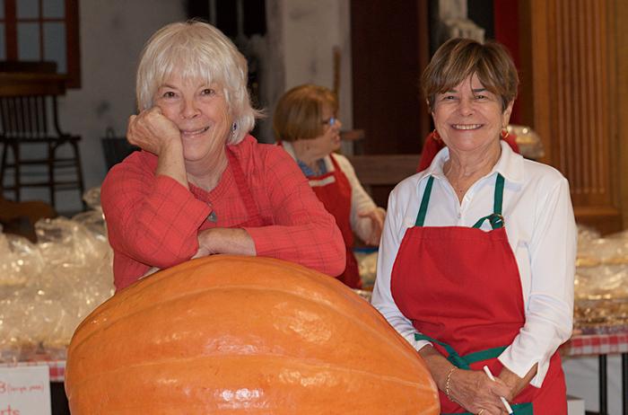 Maggie and Sue with huge pumpkin